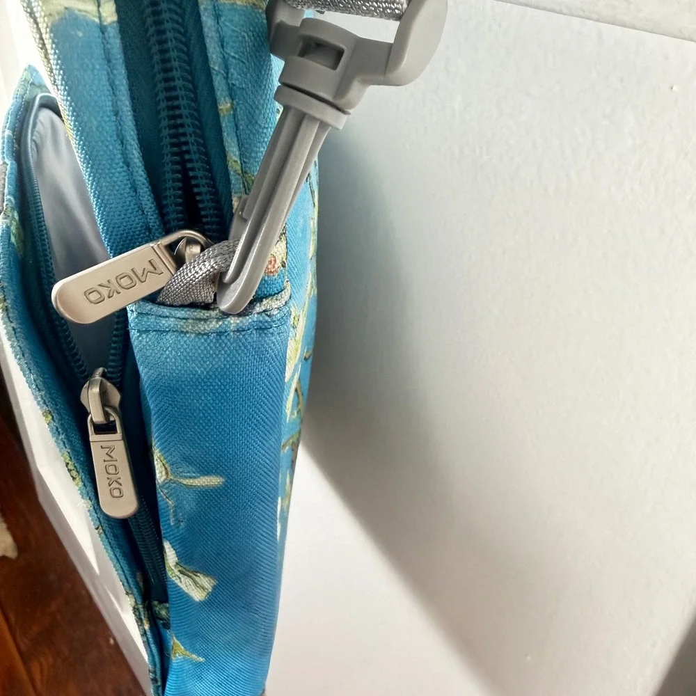 Moko Almond Tree Blossoms Blue Tablet Bag Crossbody Padded Case Sleeve w Strap